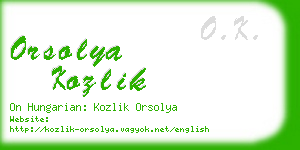 orsolya kozlik business card